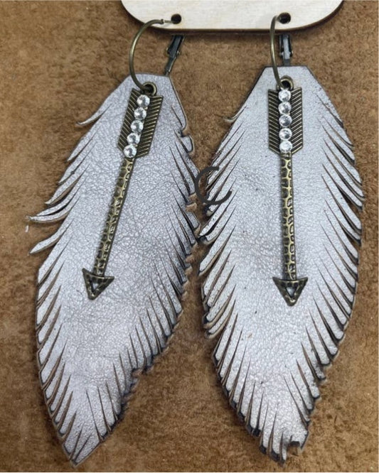 Rustic White Earrings