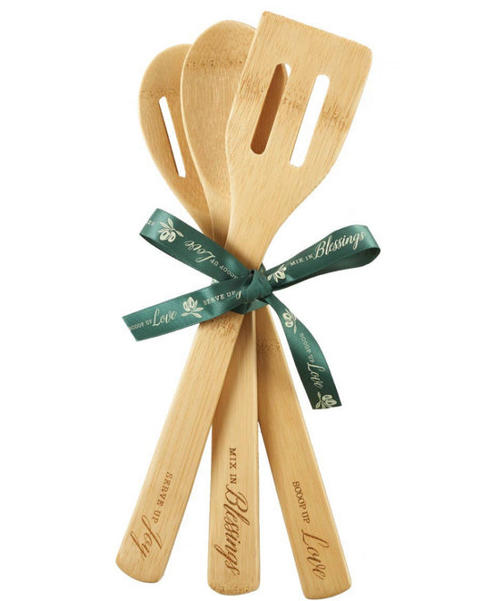 Love, Blessings, Joy Bamboo Spoon Set